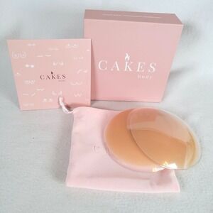 CAKES body Womens Nipple Cover Set Silicone Grippy Size OG Honey Tan